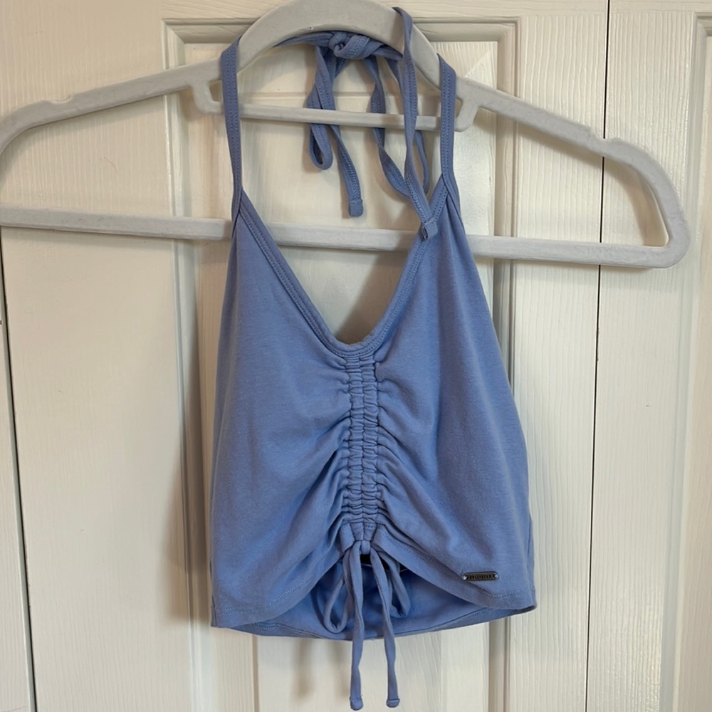 Hollister Blue Scrunched Tank Top XS